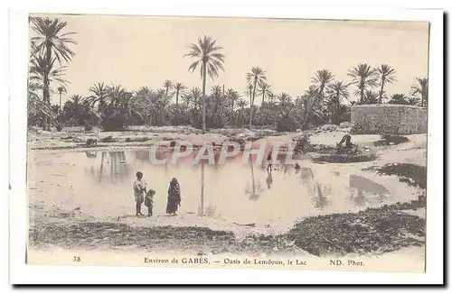 Tunisie Gabes Cartes postales (environs) Oasis de Lemdoun le lac