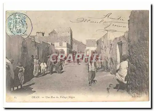 Algerie Oran Cartes postales Une rue du village negre (enfants animee)