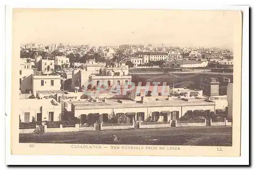 Maroc Casablanca Cartes postales Vue generale prise du lycee