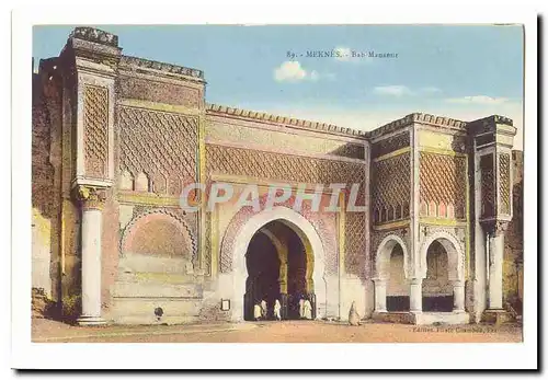 Maroc Meknes Ansichtskarte AK bab Manseur