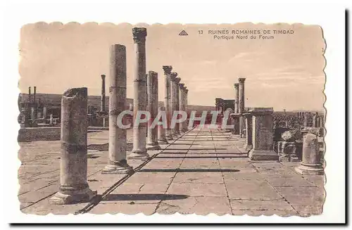 Algerie Cartes postales Ruines romaines de Timgad Portique Nord du forum