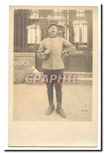 Cartes postales Carte photo cavalier militaire (militaria) (1er regiment de chasseurs cavalier a pied) SOMME