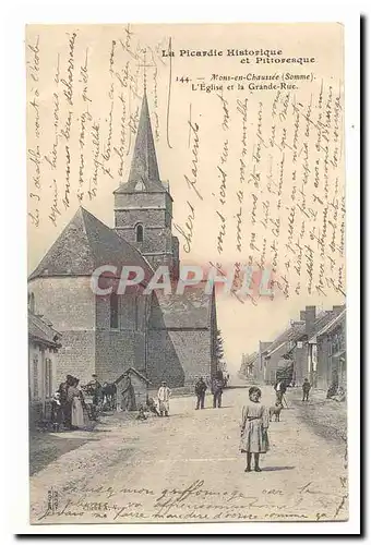 Eglise de Doingt pres PEronne Cartes postales (tres animee enfants)