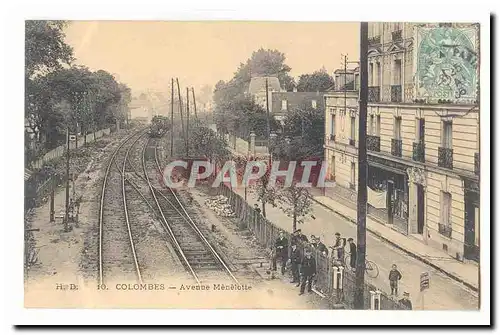 Colombes Cartes postales Avenue Menelotte (train gare) TOP