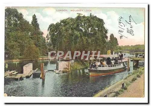 London Cartes postales Molesey Lock (bateau boat)