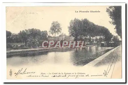 Ham Cartes postales Le canal de la Somme et le chateau