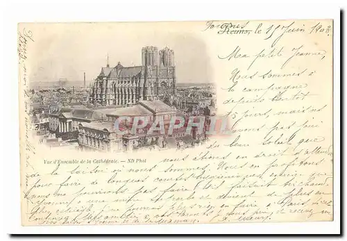 Reims Cartes postales Vue d'ensemble de la cathedrale