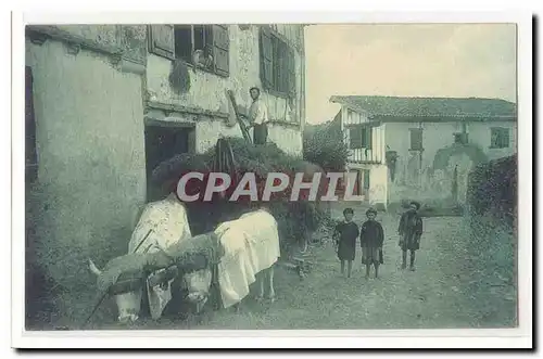 Pays basque Cartes postales Rentree des foins au vieux Cambo