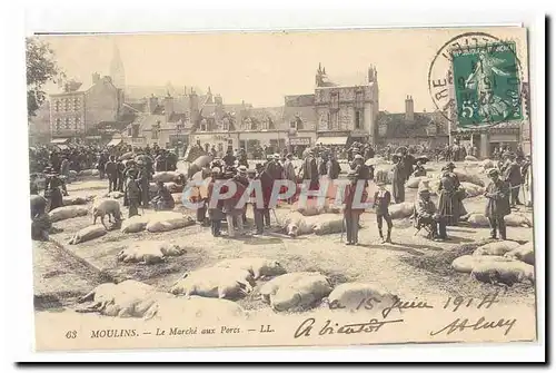 Moulins Cartes postales Le marche aux porcs TOP