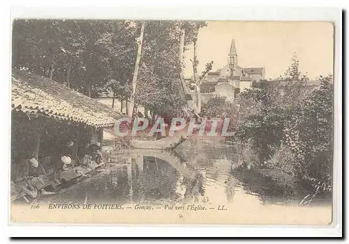 Environs de Poitiers Cartes postales Gencay Vue vers l&#39eglise (lavoir)