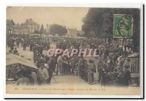 Chartres Cartes postales Aspect du marche aux chevaux un jour de marche