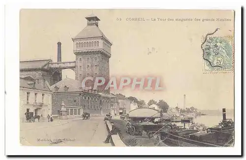 Corbeil Cartes postales La tour des magasins des grands moulins