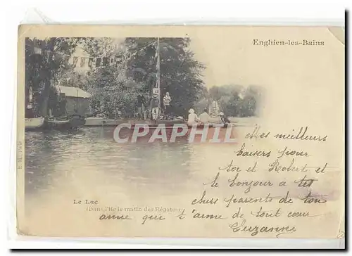 Enghien les Bains Cartes postales Le lac Dans l&#39ile le matin des regates (carte precurseur)