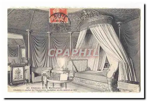 Chateau de la Malmaison Cartes postales Chambre a coucher de l'imperatrice Josephine ou elle mourut en 1814