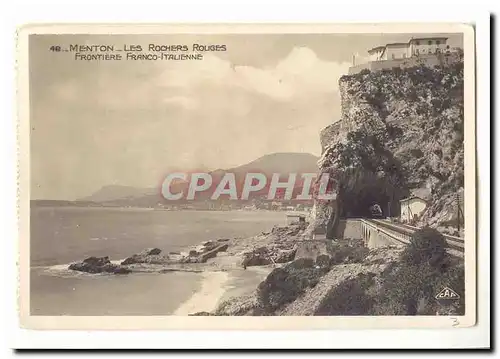 Menton Cartes postales Les rochers rouges Frontiere franco italienne