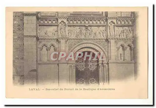 Laval Cartes postales Bas relief du portail de la absilique d&#39Avesnieres