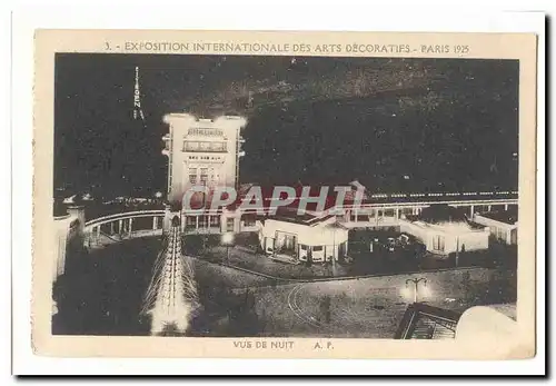 Exposition internationale des Arts decoratifs Paris 1925 Ansichtskarte AK Vue de nuit Tour Eiffel