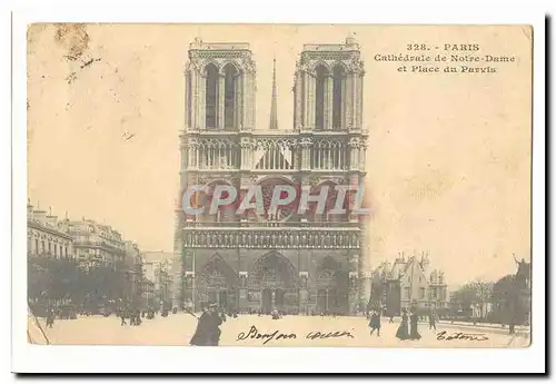 Paris (1er) Cartes postales Cathedrale de notre Dame et place du Parvis