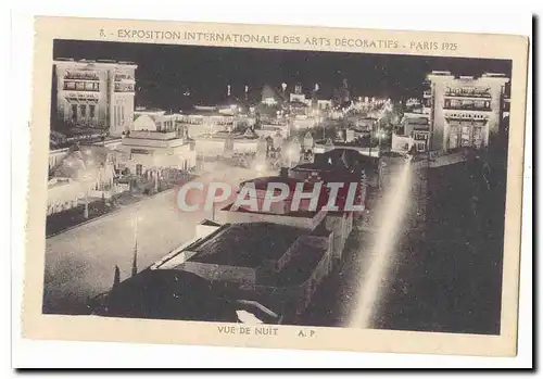 Exposition internationale des Arts decoratifs Paris 1925 Cartes postales Vue de nuit