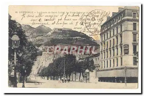 Grenoble Ansichtskarte AK Le cours de Saint Andre les forts Rabot et de la Bastille (Hotel Bayard)