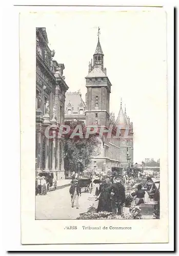 Paris (1er) Cartes postales Tribunal de commerce (animee marche aux fleurs)