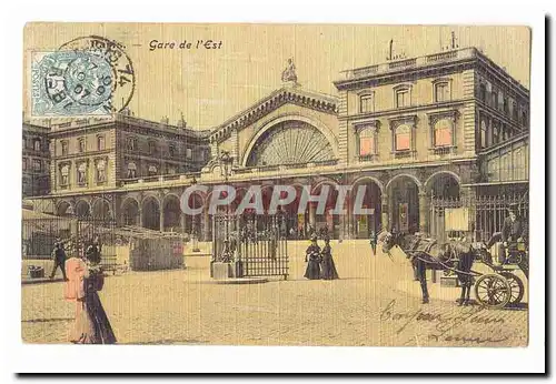 Paris (10eme) Cartes postales gare de l&#39est (carte toilee)