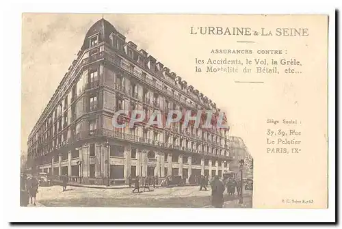 Paris (9eme) Cartes postales l&#39urbaine et la Seine Assurances Rue le Peletier 9eme