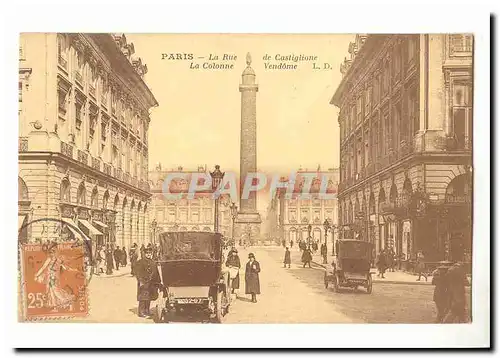 Paris (1er) Cartes postales La rue Castiglione La colonne Vendome