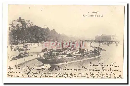 Paris Ansichtskarte AK Port Saint Nicolas (bateau)