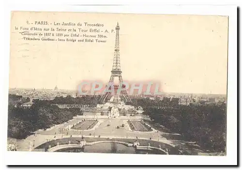 Paris (16eme) Ansichtskarte AK Les jardins du Trocadero Tour Eiffel