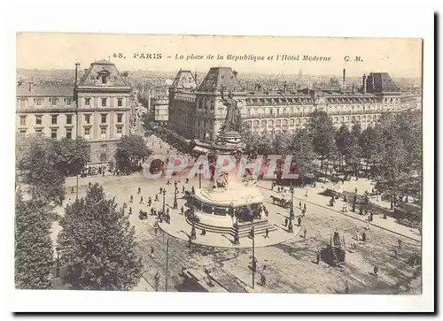 Paris (3eme) Ansichtskarte AK La place de la republique et l&#39hotel Moderne