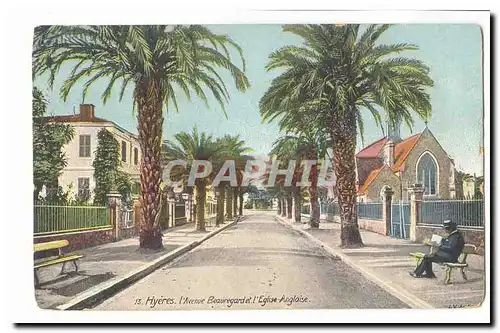 Hyeres Cartes postales L'avenue Beauregard et l'eglise Anglaise