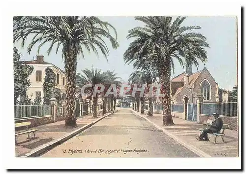 Hyeres Cartes postales L�avenue Beauregard et l�eglise Anglaise