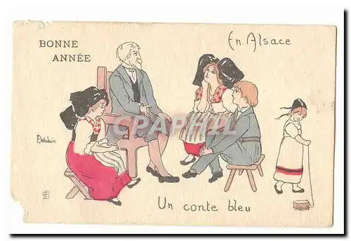 Bonne Annee en Alsace Cartes postales Un conte bleu