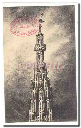 Strasbourg Ansichtskarte AK Cathedrale la fleche en 1870