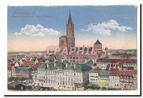 Strassburg Cartes postales Gesamtansicht mit Schloss Rohan