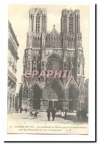 Guerre de 1914 Ansichtskarte AK La cathedrale de Reims apres le bombardement par les allemands du 6 au 13 septemb