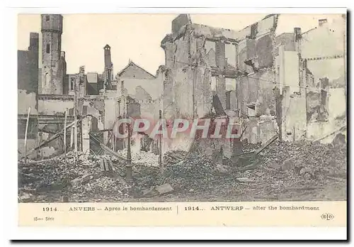 Anvers Cartes postales Apres le bombardement