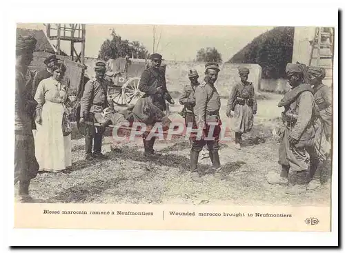 Ansichtskarte AK Blesse marocain ramene a Neufmoutiers (Croix rouge Red cross)