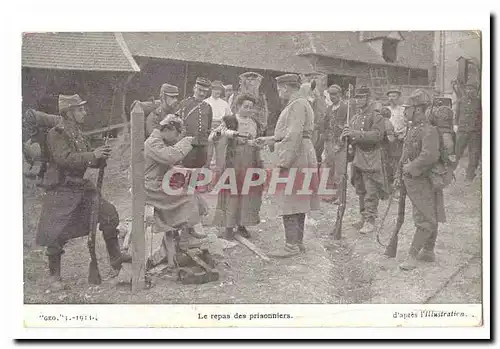 Le repas des prisonniers Ansichtskarte AK (militaria)