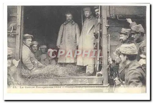 La guerre europeenne 1914 Ansichtskarte AK Transport de prisonniers allemands