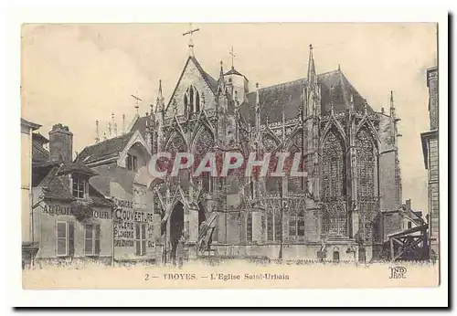 Troyes Cartes postales L'eglise Saint Urbain (commerce Au Point du Jour Lingerie)