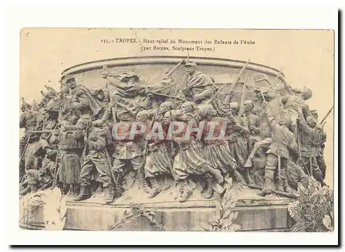 TRoyes Cartes postales Haut relief du monument des enfants de l'Aube (par Briden)