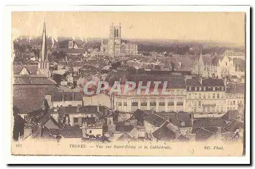 TRoyes Cartes postales Vue sur Saint Remy et la cathedrale