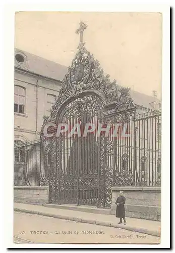 Troyes Cartes postales La grille de l�hotel Dieu