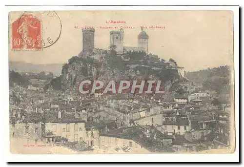 Foix Ansichtskarte AK Rocher et chateau Vue generale