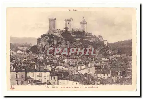 Foix Ansichtskarte AK Rocher et chateau Vue generale