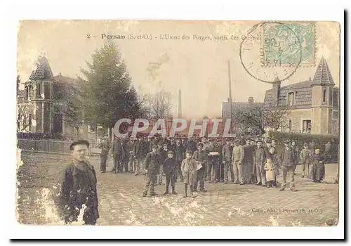 Persan (95) Cartes postales L&#39usien des forges sortie des ouvriers TOP