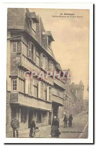 Quimper Ansichtskarte AK Vieilles maisons de la rue Royale (coiffe animee)