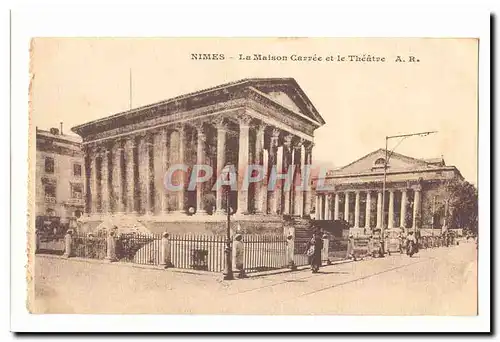 Nimes Cartes postales LA maison carree et le theatre